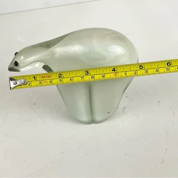 Art Blown Glass Polar Bear Paperweight - Picture 13 of 14